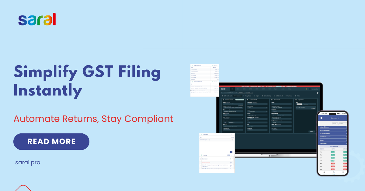 GST Return Filing Software - Saral Pro